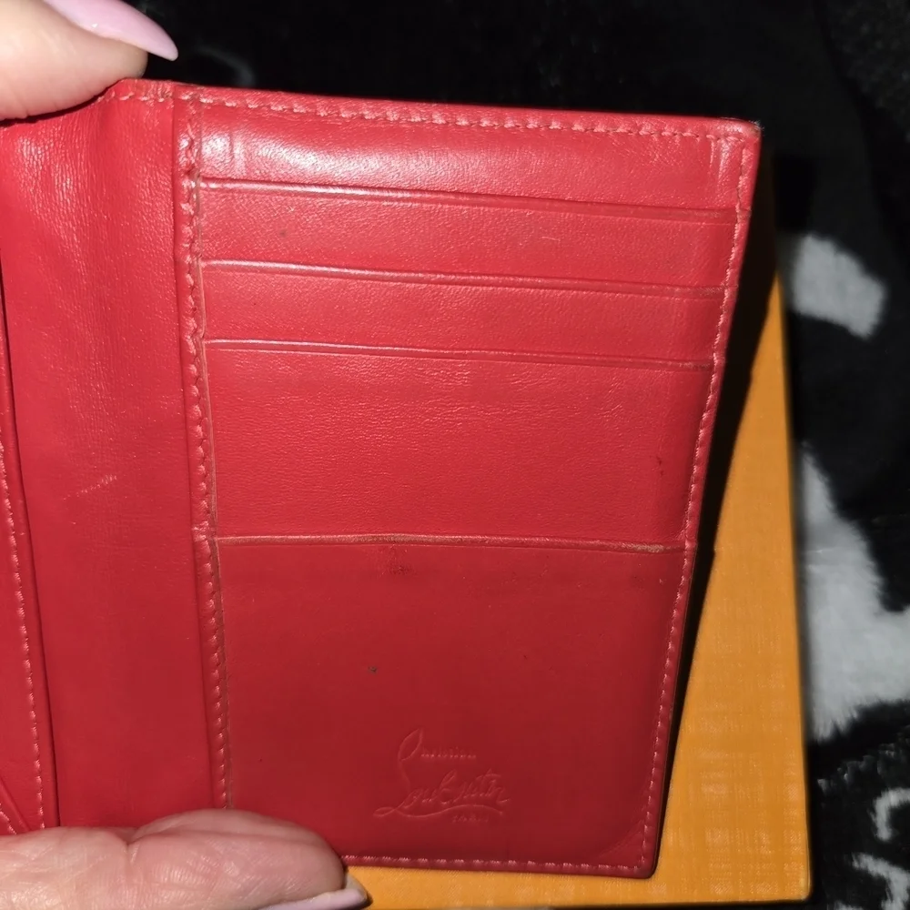 Christian Louboutin Black Studded Women's Card Wallet